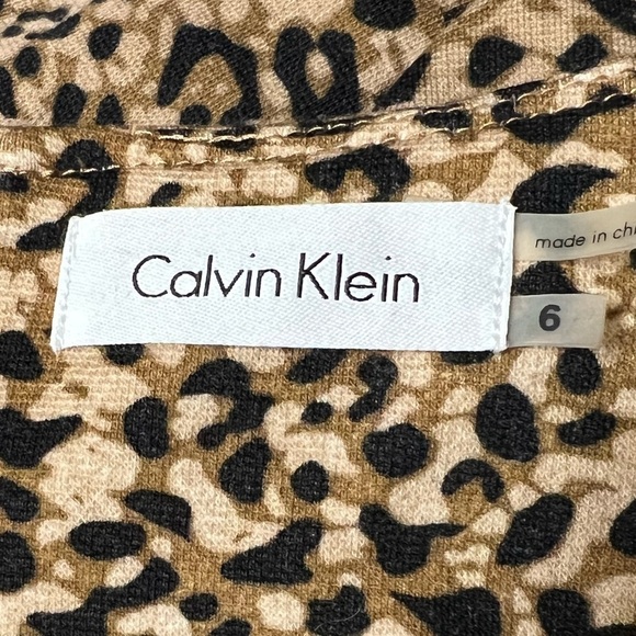 Calvin Klein Leopard Print Short Sleeve Dress Size 6 - Picture 5 of 8